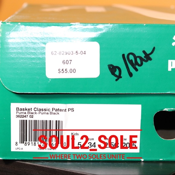 PUMA Black Patent  leather kids sz 2.5   NEW w/box - Picture 5 of 5